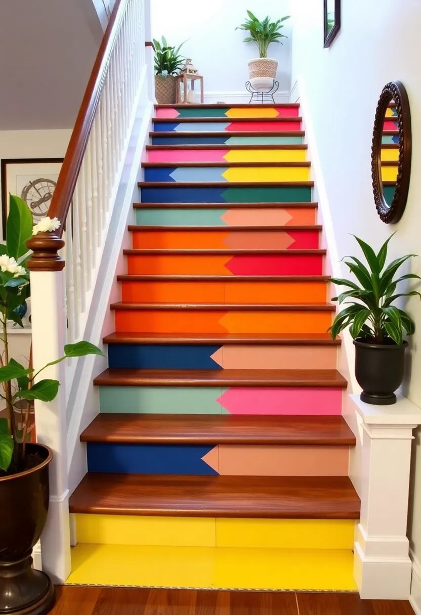 14 Artistic DIY Home Aesthetics Projects That Will Ignite Your Creativity (#5 is Pure Genius!) - 8. Painted Stair Risers