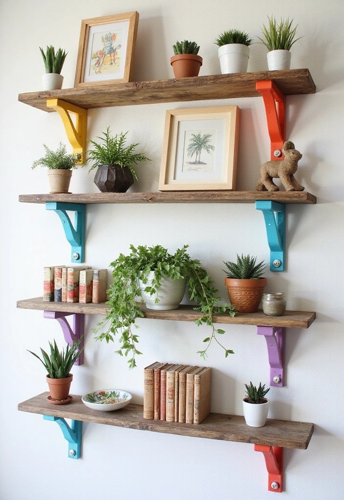14 DIY Home Decor Projects for an Eclectic Look with Mixed Patterns and Colors! - 11. Creative Wall Shelves