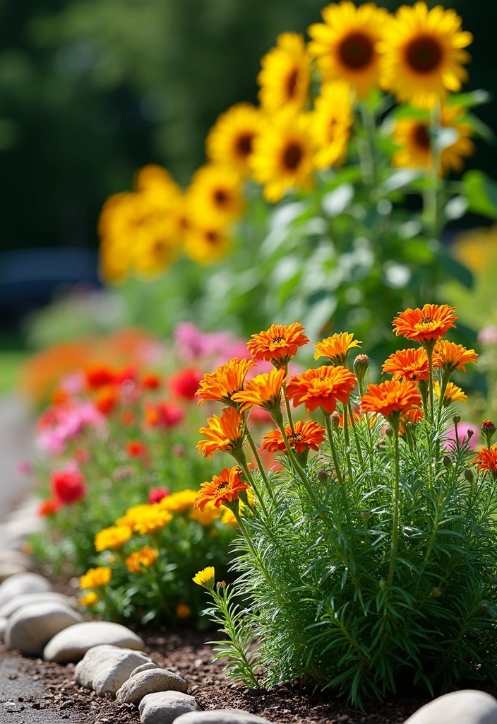 15 Creative Front Bed Landscaping Ideas for a Jaw-Dropping Curb Appeal! - 1. Layered Flower Beds