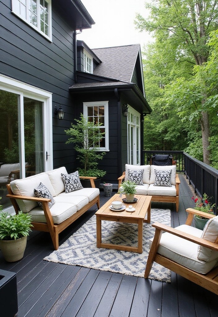 15 Jaw-Dropping Deck Color Schemes You Need to Try This Summer (You Won't Believe #6!) - 13. Classic Black and White