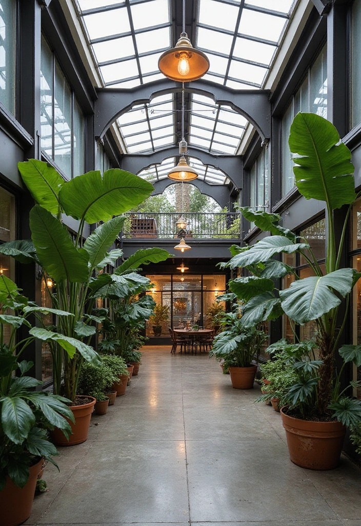 15 Stunning Home Atrium Ideas to Bring the Outdoors In (You Won't Believe #7!) - 4. Modern Industrial Atrium