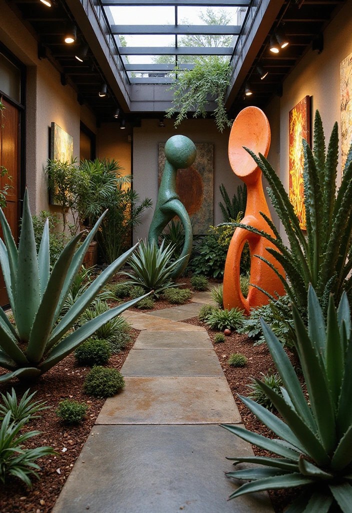 15 Stunning Home Atrium Ideas to Bring the Outdoors In (You Won't Believe #7!) - 5. Artistic Sculptural Atrium