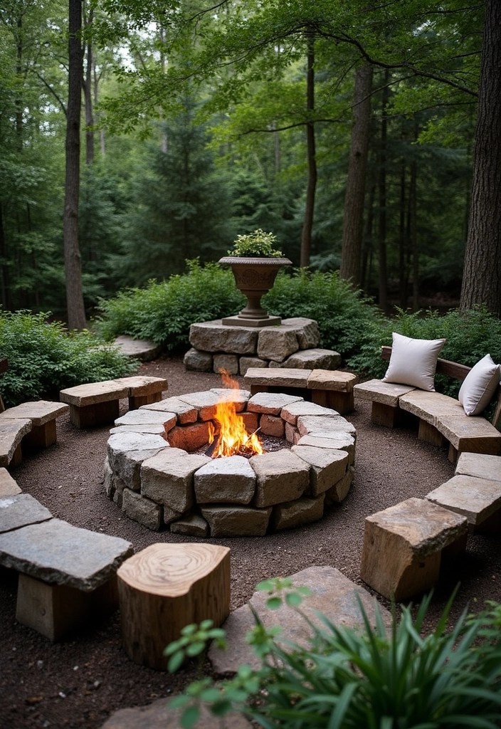 15 Stunning Outdoor Fireplace Ideas That Will Transform Your Backyard into a Cozy Retreat! - 1. Rustic Stone Fire Pit