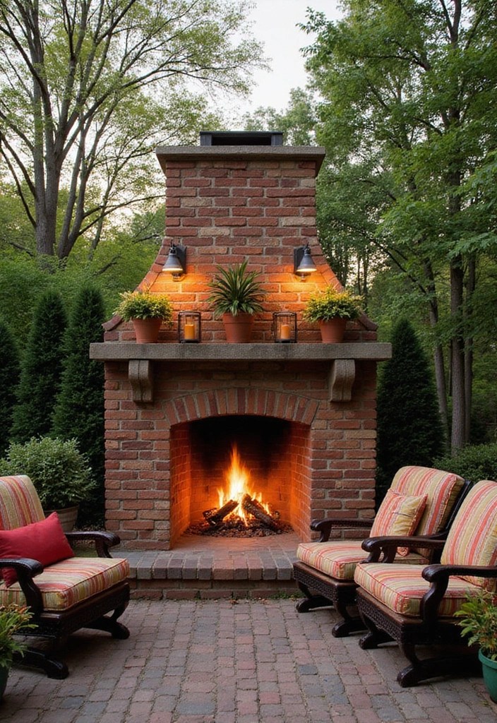 15 Stunning Outdoor Fireplace Ideas That Will Transform Your Backyard into a Cozy Retreat! - 3. Classic Brick Fireplace