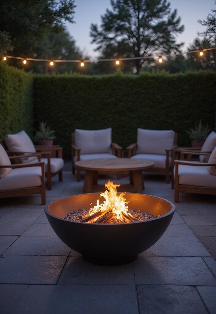 15 Stunning Outdoor Fireplace Ideas That Will Transform Your Backyard into a Cozy Retreat! - 7. Fire Bowl Centerpiece