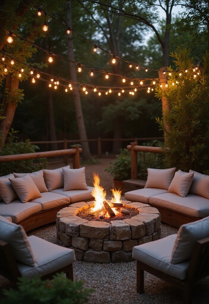 22 Backyard Decoration Ideas That’ll Make You Want to Live Outside Year-Round! - 1. Cozy Fire Pit Area