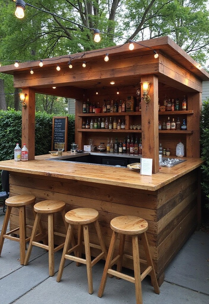22 Backyard Decoration Ideas That’ll Make You Want to Live Outside Year-Round! - 10. Inviting Outdoor Bar