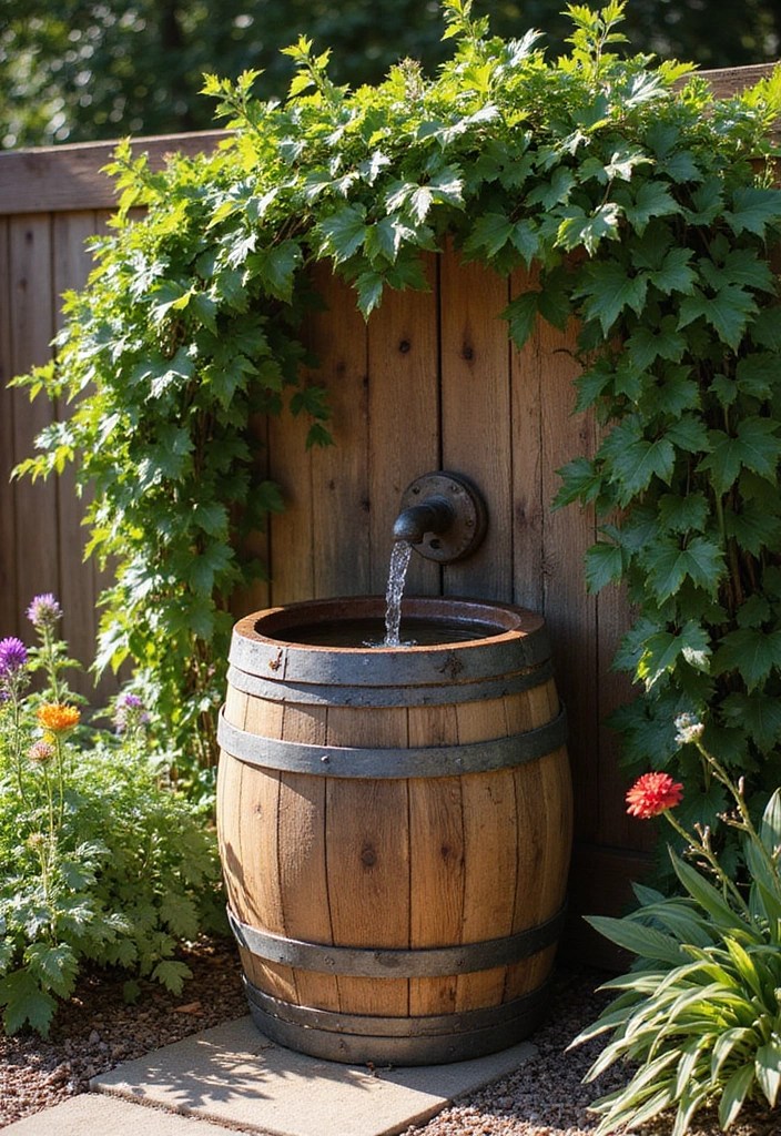 Transform Your Zen Garden with 9 DIY Water Fountains for Ultimate Stress Relief! - 4. The Recycled Barrel Fountain
