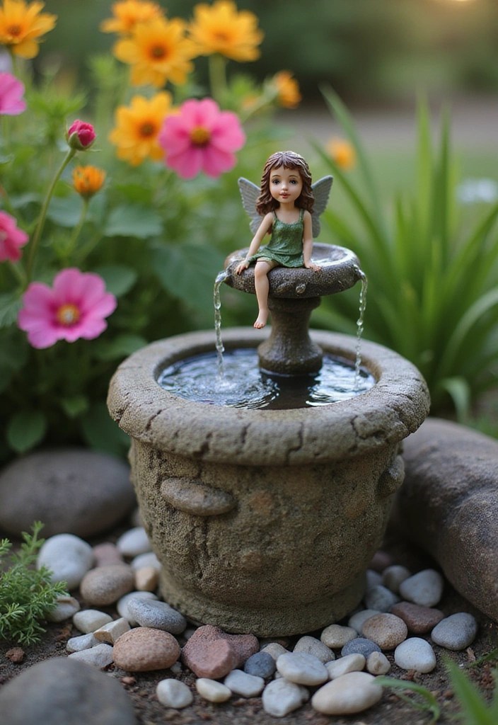 Transform Your Zen Garden with 9 DIY Water Fountains for Ultimate Stress Relief! - 8. The Whimsical Fairy Fountain