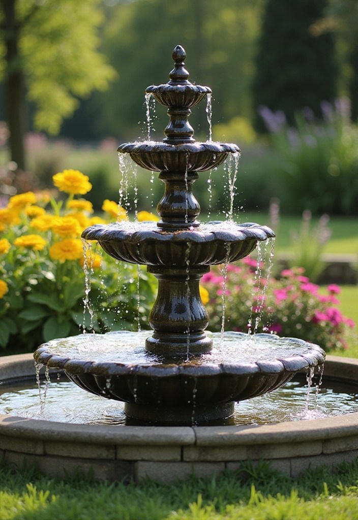 Transform Your Zen Garden with 9 DIY Water Fountains for Ultimate Stress Relief! - 9. The Elegant Tiered Fountain