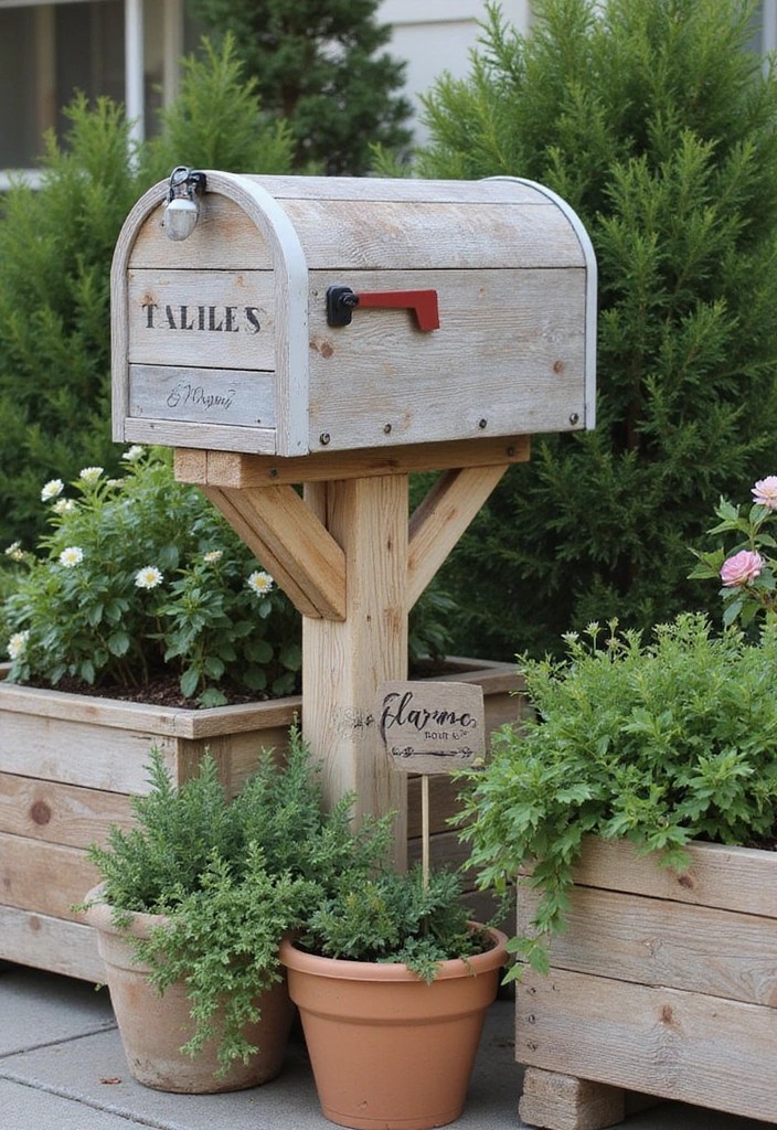 Unlock Your Home's Potential with These 11 Creative Mailbox Landscaping Ideas! - 2. Rustic Charm: Wooden Accents