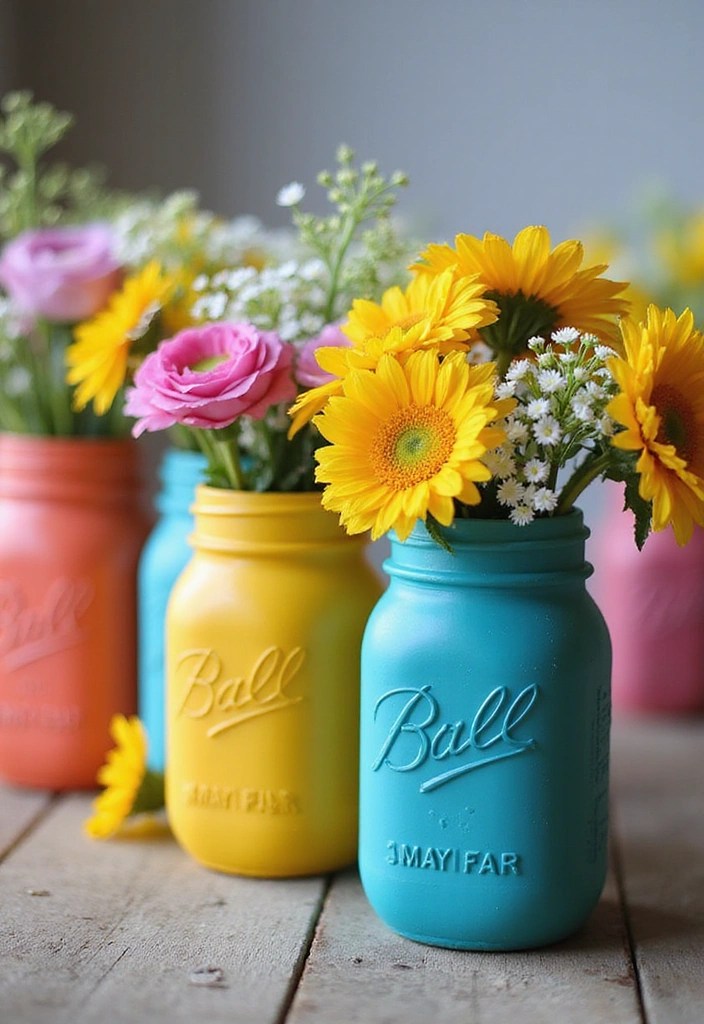 10 Easy DIY Projects to Transform Your Home (You'll Love #5!) - 1. Upcycled Mason Jar Vases