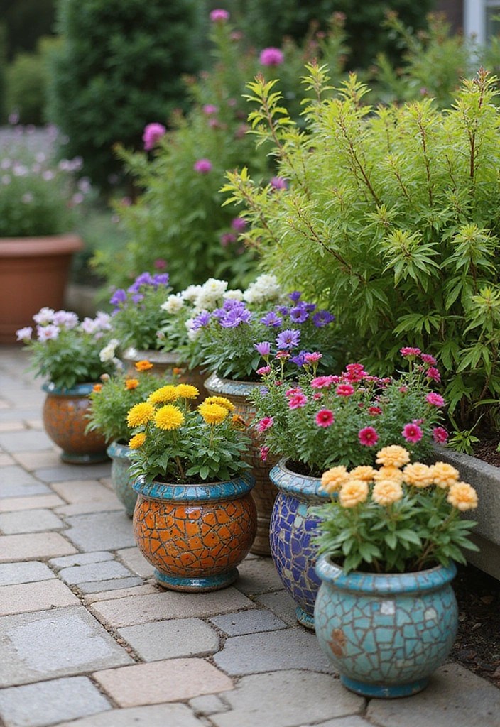10 Stunning Mosaic Garden Ideas That Will Transform Your Outdoor Space! - 6. Mosaic Planters