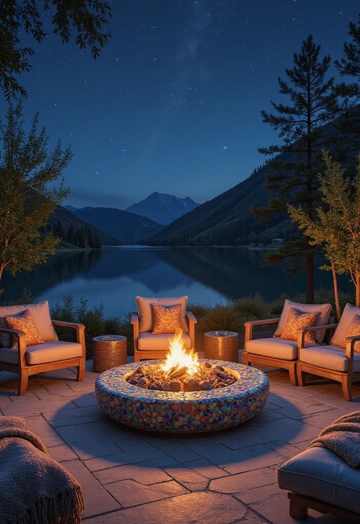 10 Stunning Mosaic Garden Ideas That Will Transform Your Outdoor Space! - 7. Mosaic Fire Pits