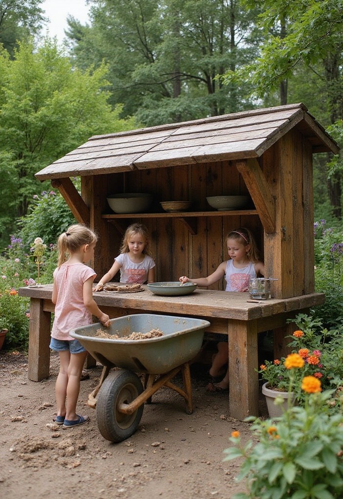 15 Creative Mud Kitchen Designs That'll Inspire Outdoor Play Like Never Before! - 1. Rustic Wooden Wonderland