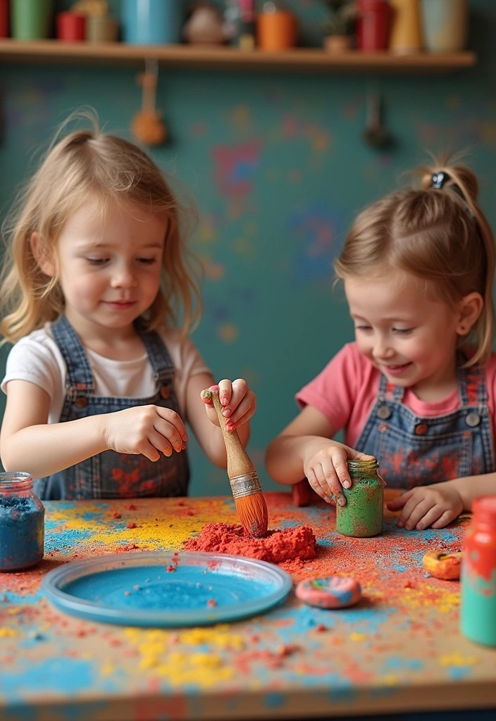 15 Creative Mud Kitchen Designs That'll Inspire Outdoor Play Like Never Before! - 13. Artsy Mud Kitchen