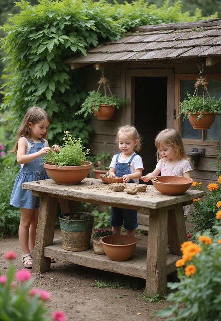 15 Creative Mud Kitchen Designs That'll Inspire Outdoor Play Like Never Before! - 3. Garden Oasis Kitchen