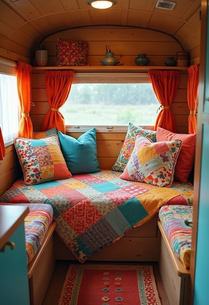 16 DIY Camper Decor Ideas to Personalize Your Tiny Home on Wheels! - 1. Cozy Textile Layers