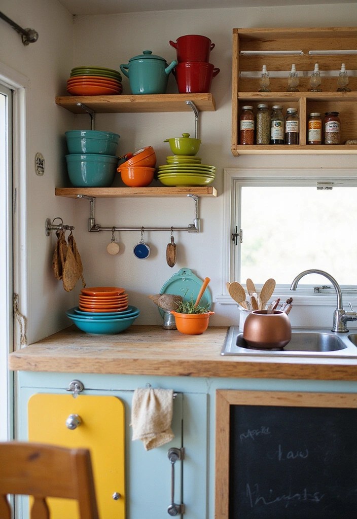16 DIY Camper Decor Ideas to Personalize Your Tiny Home on Wheels! - 12. Functional Kitchen Decor