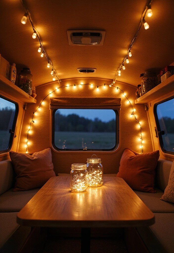 16 DIY Camper Decor Ideas to Personalize Your Tiny Home on Wheels! - 5. Lighting Accents