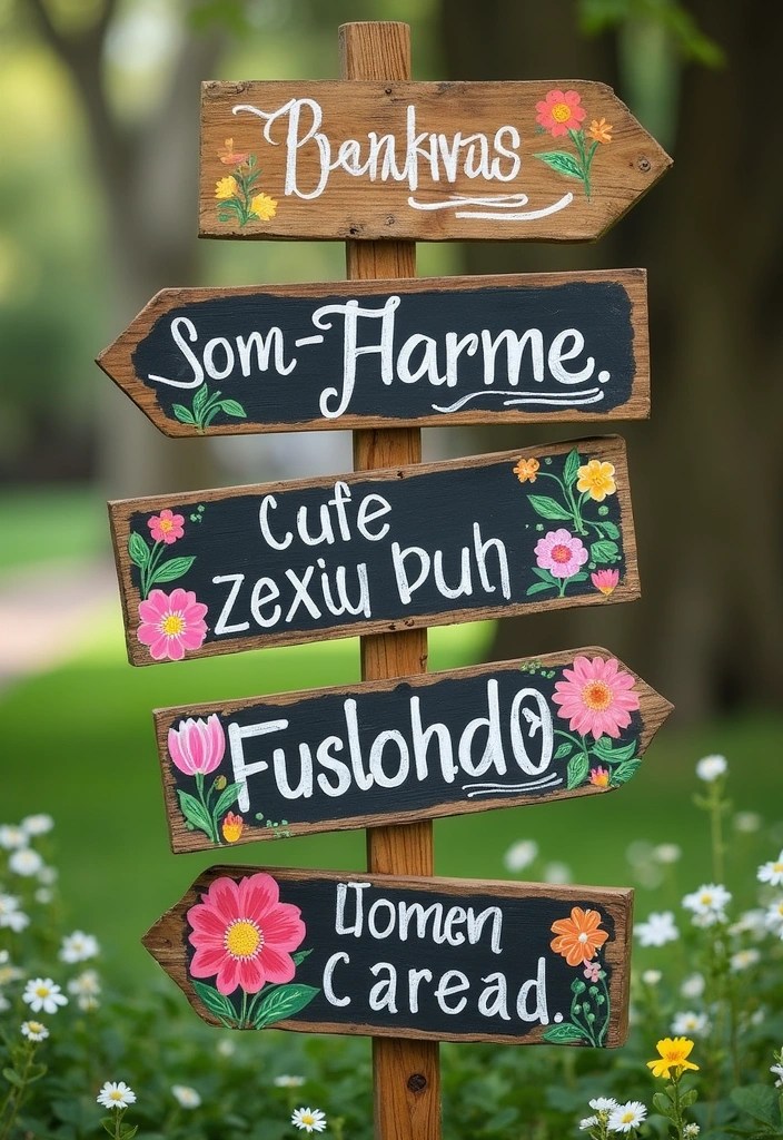 16 Magical Spring Garden Party Ideas to Create the Perfect Atmosphere! - 8. Charming Signage