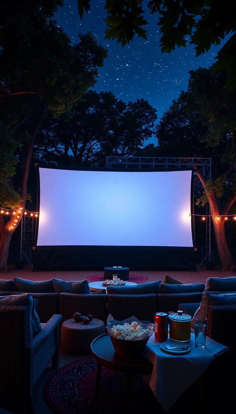 18 Genius Outdoor Living Spaces That Seamlessly Connect to Your Home (Don't Miss #12!) - 10. Outdoor Movie Theater