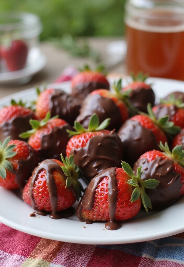 18 Last-Minute Quick Picnic Snacks You Can Whip Up in 10 Minutes or Less! - 6. Chocolate-Dipped Strawberries