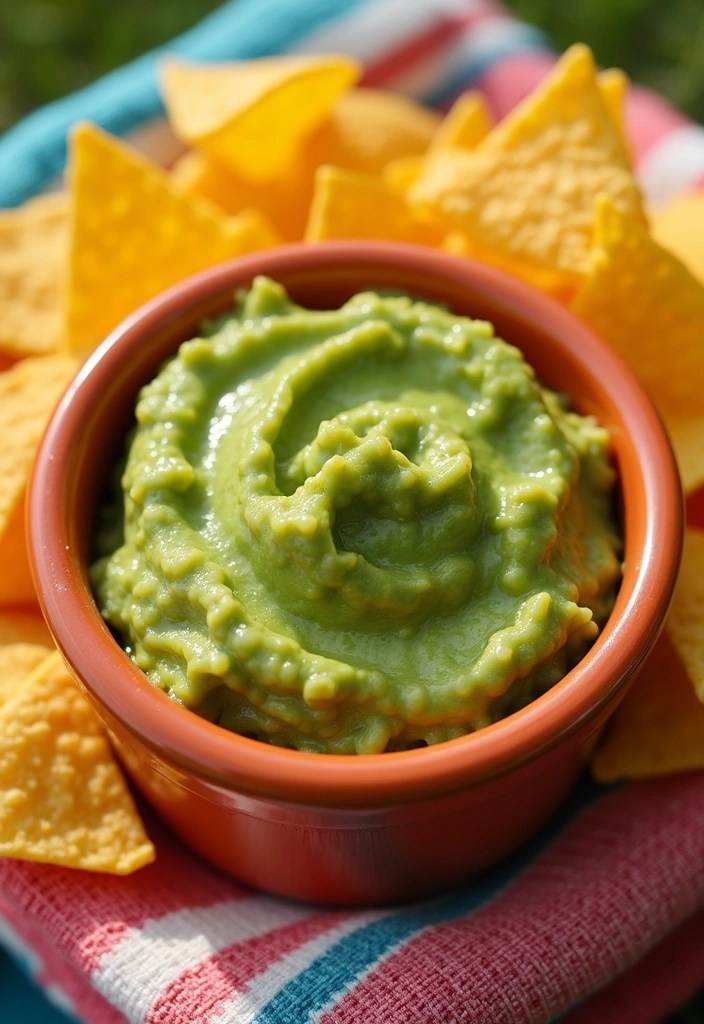 18 Last-Minute Quick Picnic Snacks You Can Whip Up in 10 Minutes or Less! - 8. Easy Guacamole and Chips