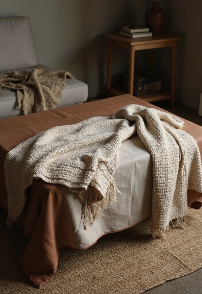 20 DIY Coffee Table Decorations That Look Luxurious on a Budget! - 12. Textured Fabrics