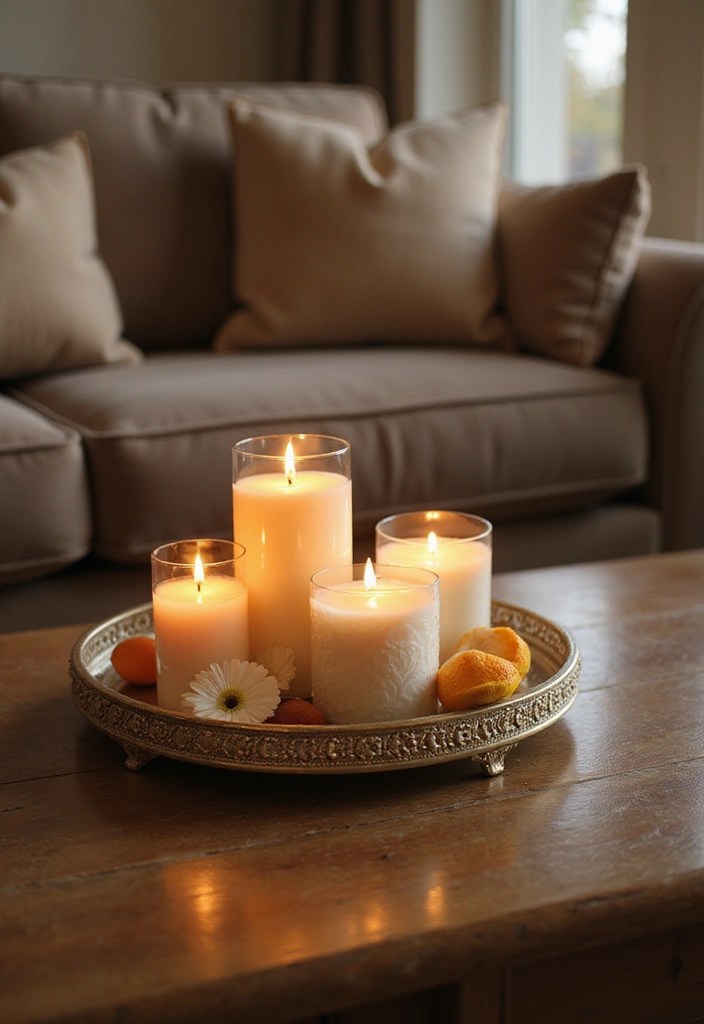 20 DIY Coffee Table Decorations That Look Luxurious on a Budget! - 3. Candle Arrangements