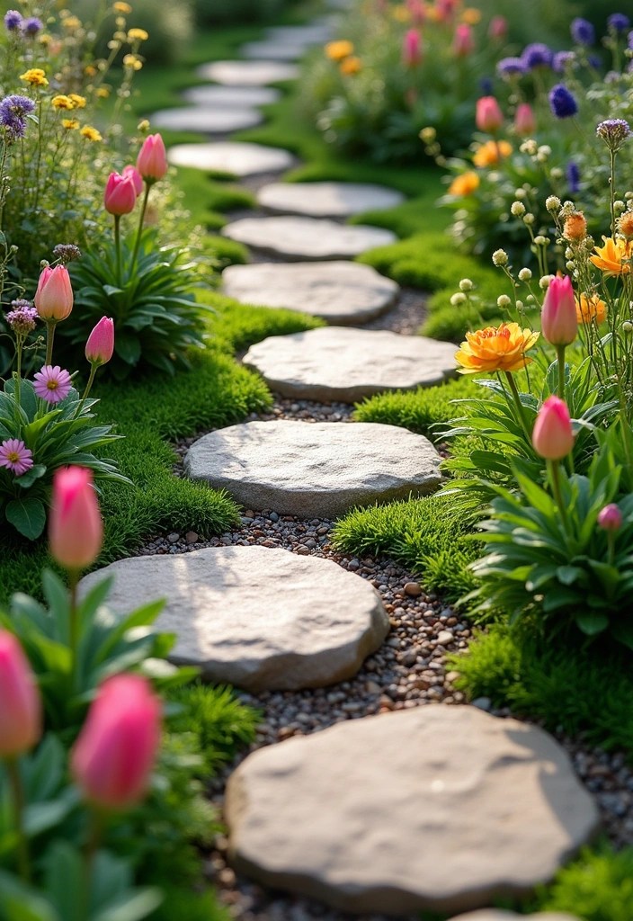 Cheap Walkway Ideas: 10 Stunning and Affordable Paths for Your Garden! - 4. Stepping Stone Pathways