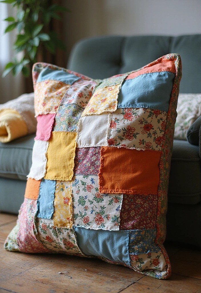 10 DIY Decorative Throw Pillow Ideas That Are Easier Than You Think! - 3. Fabric Scraps Wonderland