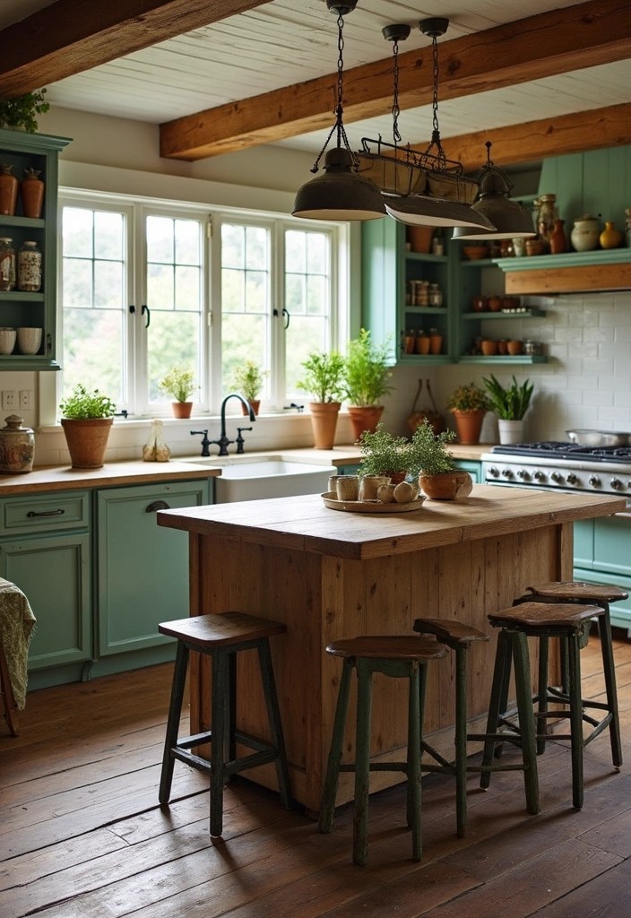 15 Cozy Kitchen Islands with Seating Perfect for Entertaining Friends! - 11. Vintage-Inspired Island