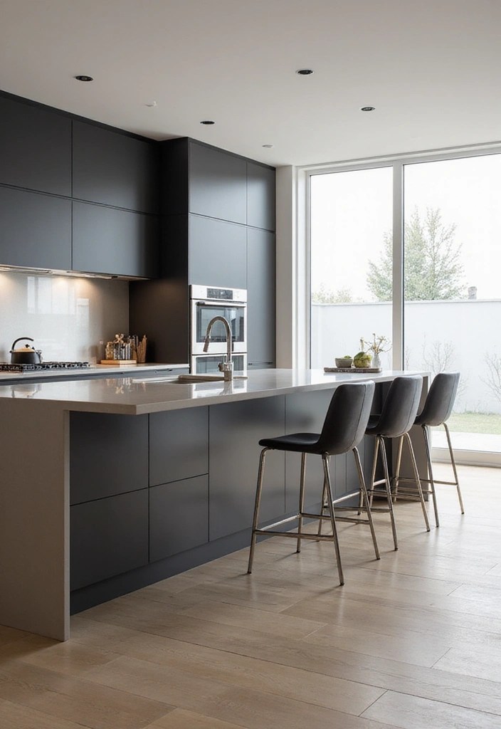 15 Cozy Kitchen Islands with Seating Perfect for Entertaining Friends! - 2. Sleek Modern Lines