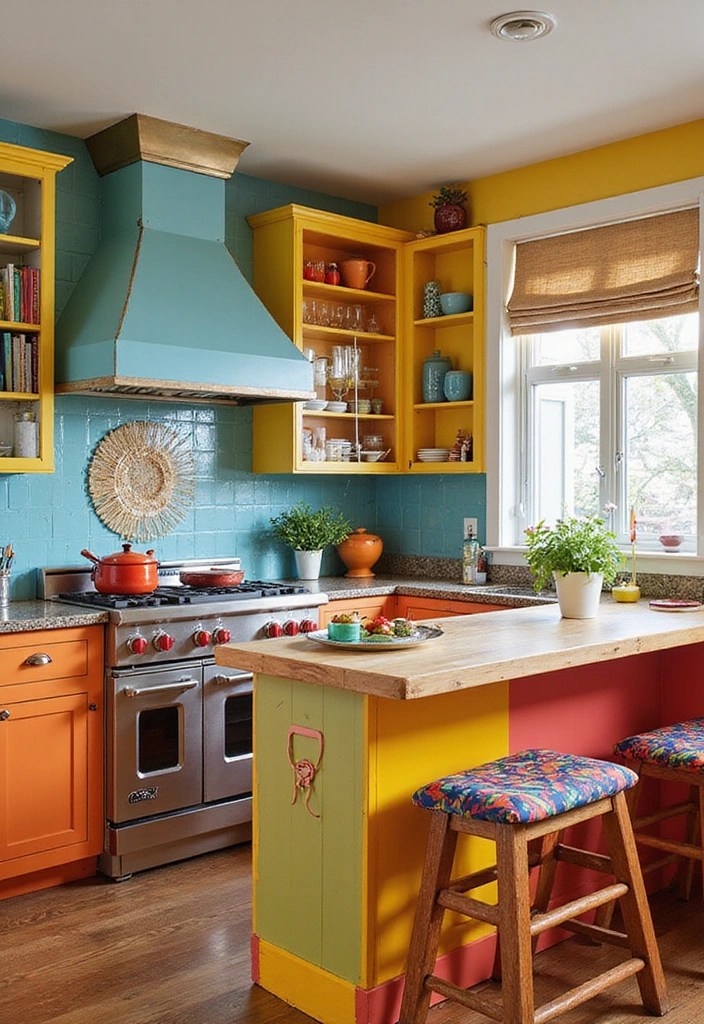 15 Cozy Kitchen Islands with Seating Perfect for Entertaining Friends! - 5. Colorful and Fun