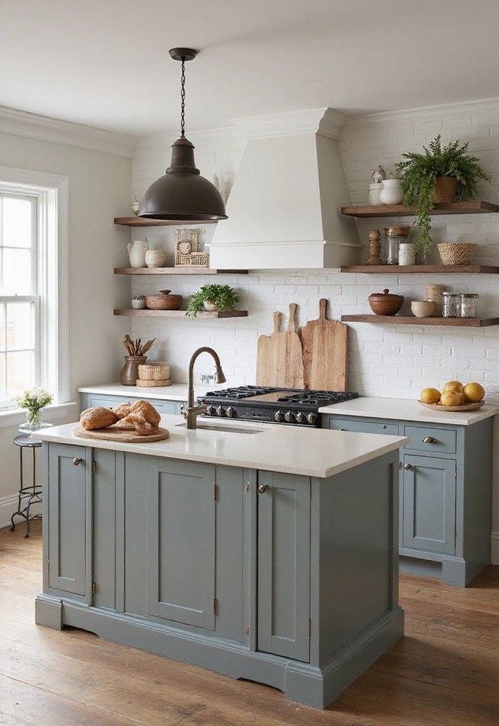 15 Cozy Kitchen Islands with Seating Perfect for Entertaining Friends! - 7. Open Shelving Delight