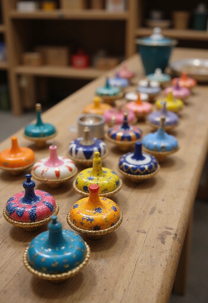 15 Creative Return Gift Ideas for Girls' Toddler Birthdays (You Won't Believe #7!) - 10. Spinning Tops