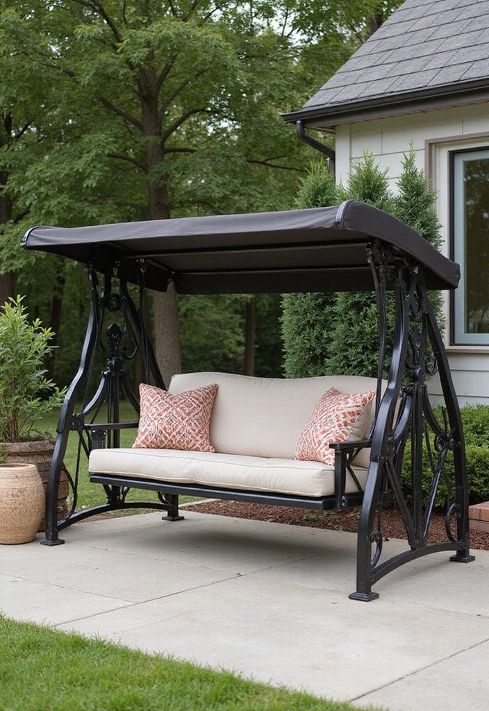 15 Decorative Home Swings That'll Transform Your Outdoor Oasis (You Won't Believe #7!) - 12. Elegant Steel Frame Swing