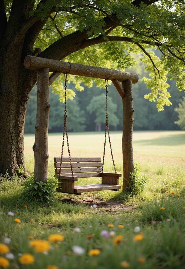 15 Decorative Home Swings That'll Transform Your Outdoor Oasis (You Won't Believe #7!) - 13. Rustic Wooden Beam Swing