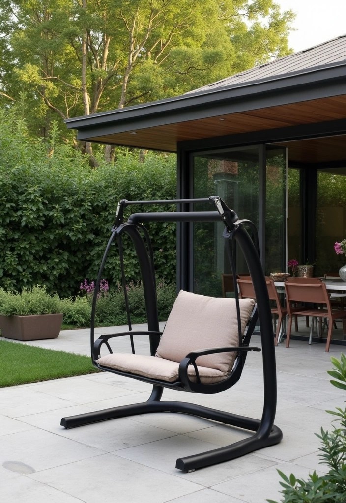 15 Decorative Home Swings That'll Transform Your Outdoor Oasis (You Won't Believe #7!) - 4. Sleek Modern Swing Chair