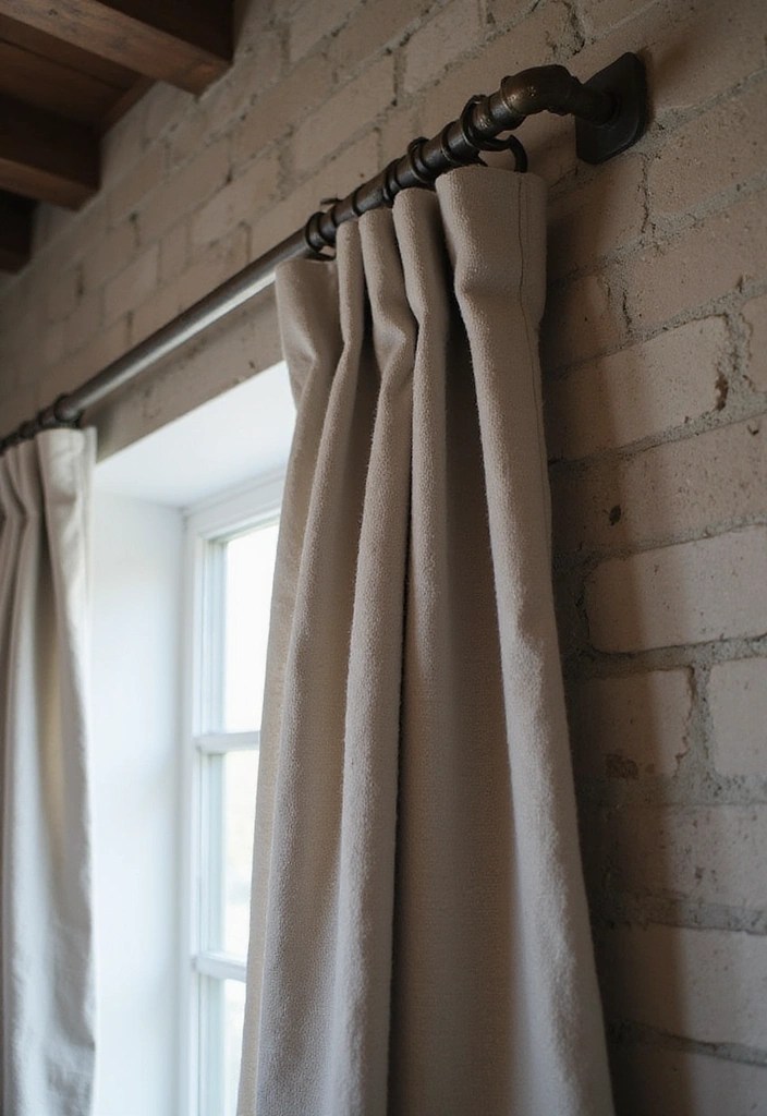 15 DIY Curtain Rod Ideas That'll Elevate Your Home Decor Game Instantly (Check Out #10!) - 1. Industrial Pipe Curtain Rods
