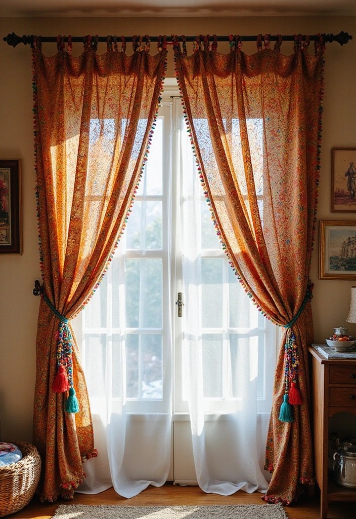 15 DIY Curtain Rod Ideas That'll Elevate Your Home Decor Game Instantly (Check Out #10!) - 12. DIY Beaded Curtain Rods for Boho Style