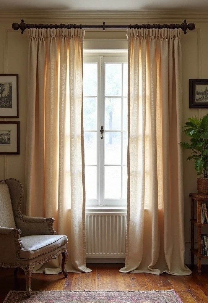 15 DIY Curtain Rod Ideas That'll Elevate Your Home Decor Game Instantly (Check Out #10!) - 3. Repurposed Vintage Railing