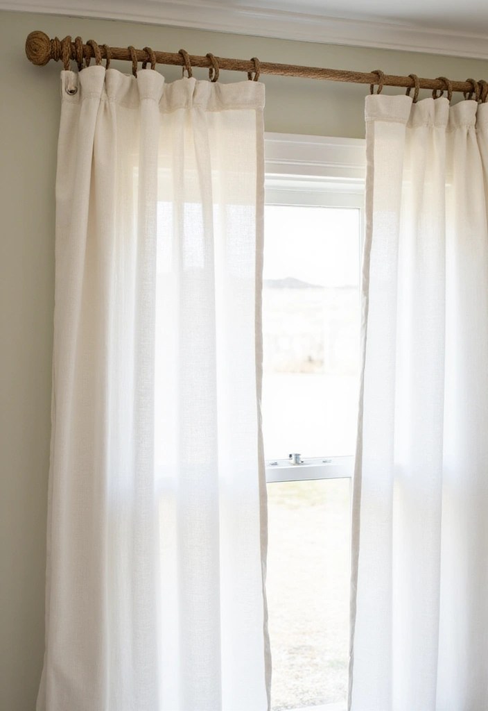 15 DIY Curtain Rod Ideas That'll Elevate Your Home Decor Game Instantly (Check Out #10!) - 4. Twisted Rope for Coastal Charm