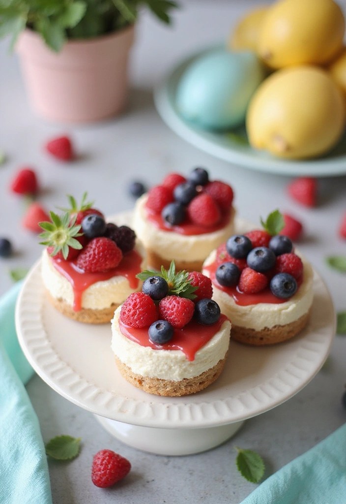 15 Fun Galentine's Brunch Food Dishes That Will Steal the Show! - 12. Mini Cheesecakes with Fresh Berries