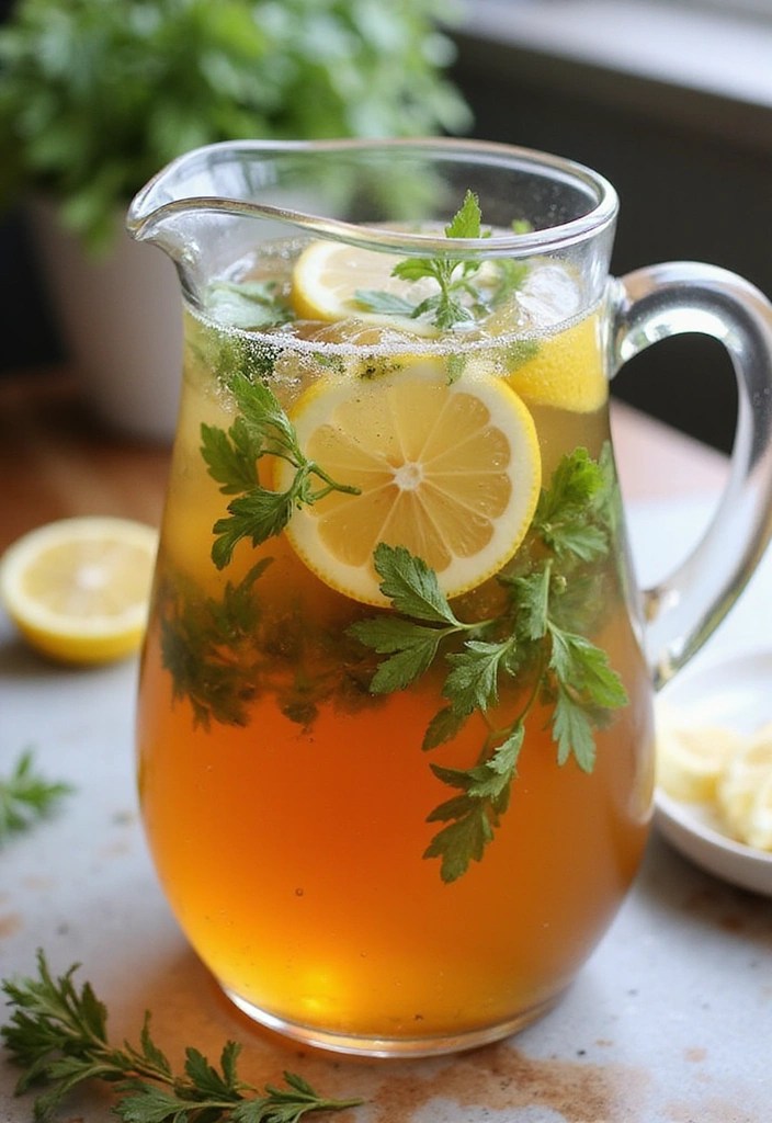 15 Fun Galentine's Brunch Food Dishes That Will Steal the Show! - 13. Herb-Infused Iced Tea