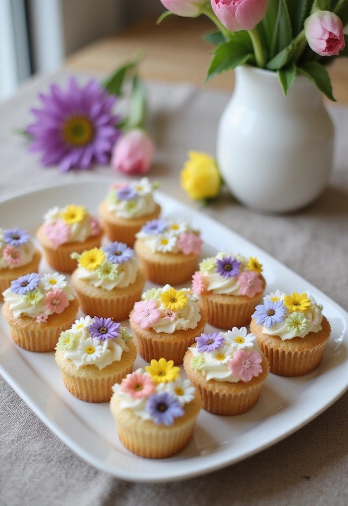 15 Fun Galentine's Brunch Food Dishes That Will Steal the Show! - 14. Floral Cupcake Bites