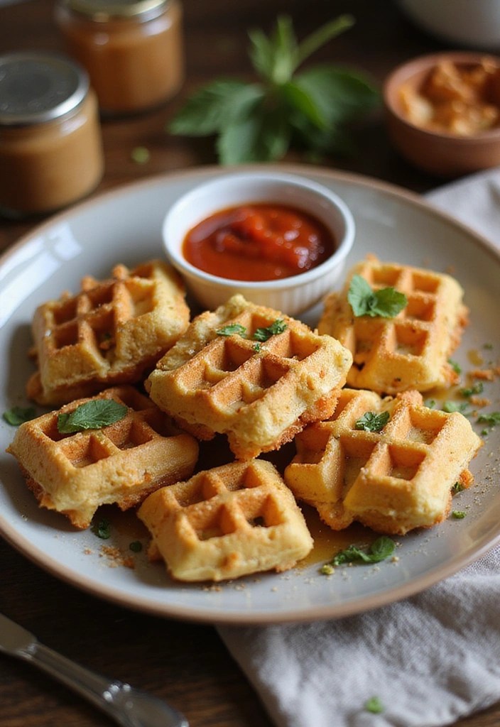15 Fun Galentine's Brunch Food Dishes That Will Steal the Show! - 8. Cheesy Garlic Bread Waffles