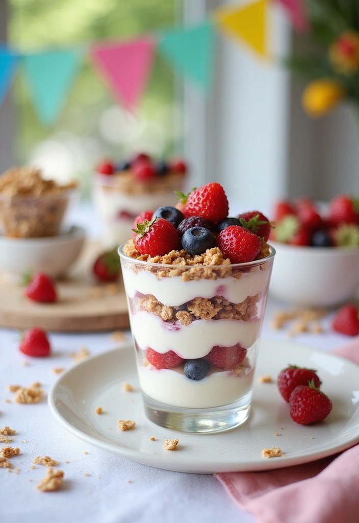 15 Fun Galentine's Brunch Food Dishes That Will Steal the Show! - 9. Yogurt Parfaits with Granola and Berries