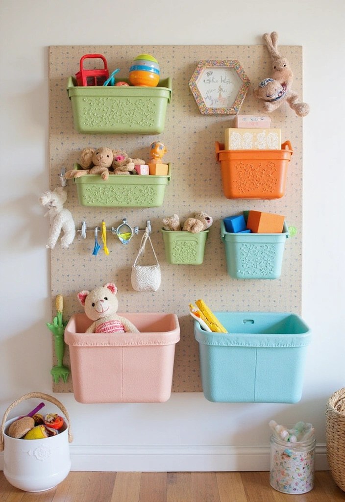 15 Genius Nursery Organization Ideas That'll Save You Money (and Time!) - 6. Use a Pegboard for Toy Storage